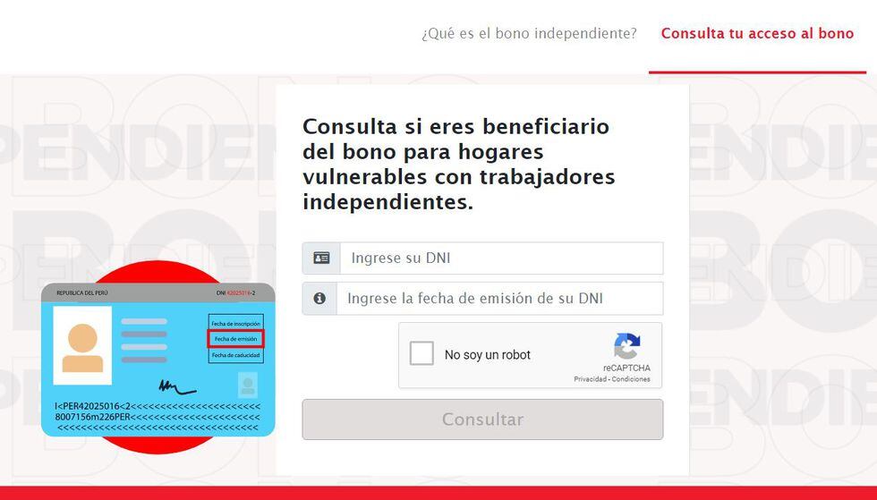  Estos son los datos que debe llenar para saber si accede o no al Bono 380 