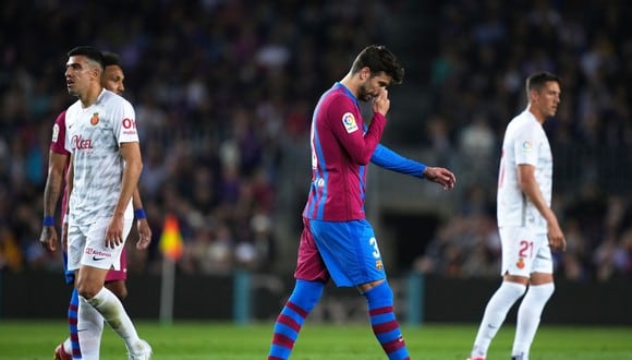 Gerard Piqué se retiro del campo de juego a los 28 minutos del Barcelona vs. Mallorca. (Foto: Agencias)