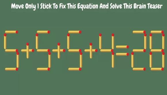 Determina cuál será el fósforo que debes mover para corregir la ecuación en solo 1 movimiento.| Foto: fresherlive