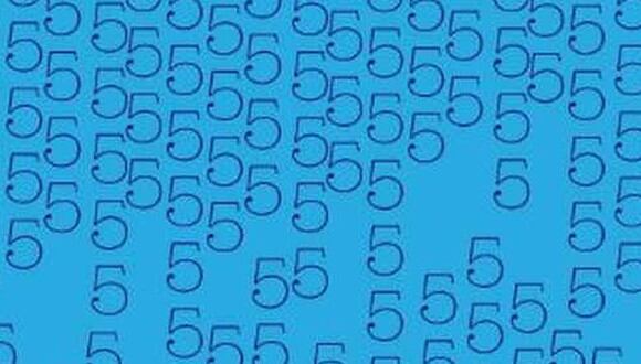 En esta imagen, cuyo fondo es de color azul celeste, hay muchos números 5. Entre ellos está el 6. (Foto: MDZ Online)