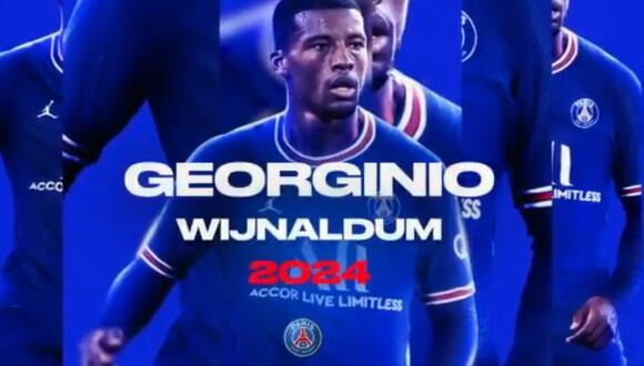 PSG cerró el contrato de Georginio Wijnaldum. (Foto: PSG)