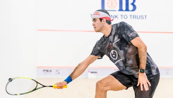 Diego Elías venció a Karim Abdel Gawad en el Gouna International Squash (Foto: PSA).