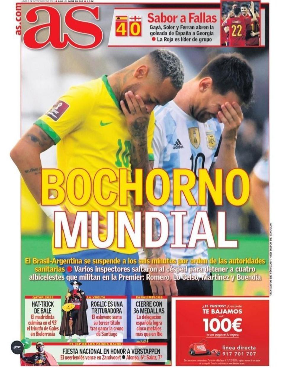 Las portadas de los principales medios de comunicación del Brasil vs. Argentina. (Foto: Captura de pantalla)