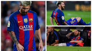 Lionel Messi: los gestos de dolor tras su lesión con el Barcelona