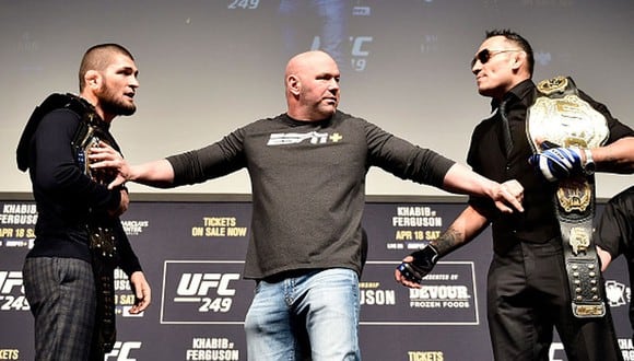 Khabib y Ferguson pelearán por el título ligero en el UFC 249. (Foto: Getty Images)
