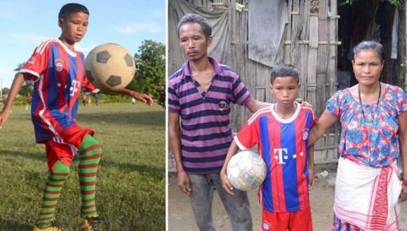 Chandan Boro, niño de 9 años de la India, fue elegido para entrenar en un club alemán. (Internet)