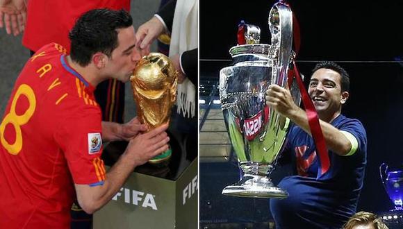 Xavi Hernández ganó cuatro Champions Legue con el Barcelona y un Mundial con España. (Internet)