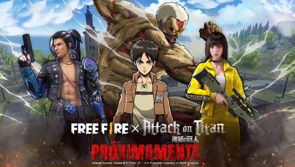 “Free Fire” y “Shingeki no Kyojin” anunciaron para esta fecha un evento especial
