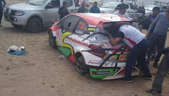 Así quedó el auto de Ríchard Palomino tras el despiste y la volcadura de su auto. (Foto: Mundo Tuerca)