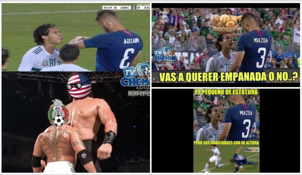 Los mejores memes del incidente entre Lainez y Miazga en amistoso México-Estados Unidos. (Fotos: Facebook)