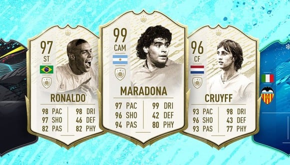 FIFA 20 potencia las cartas de Maradona, Ronaldo y Cruyff en Ultimate Team