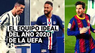 Con Cristiano Ronaldo y Lionel Messi a la cabeza, así luce el equipo ideal del 2020 de la UEFA 