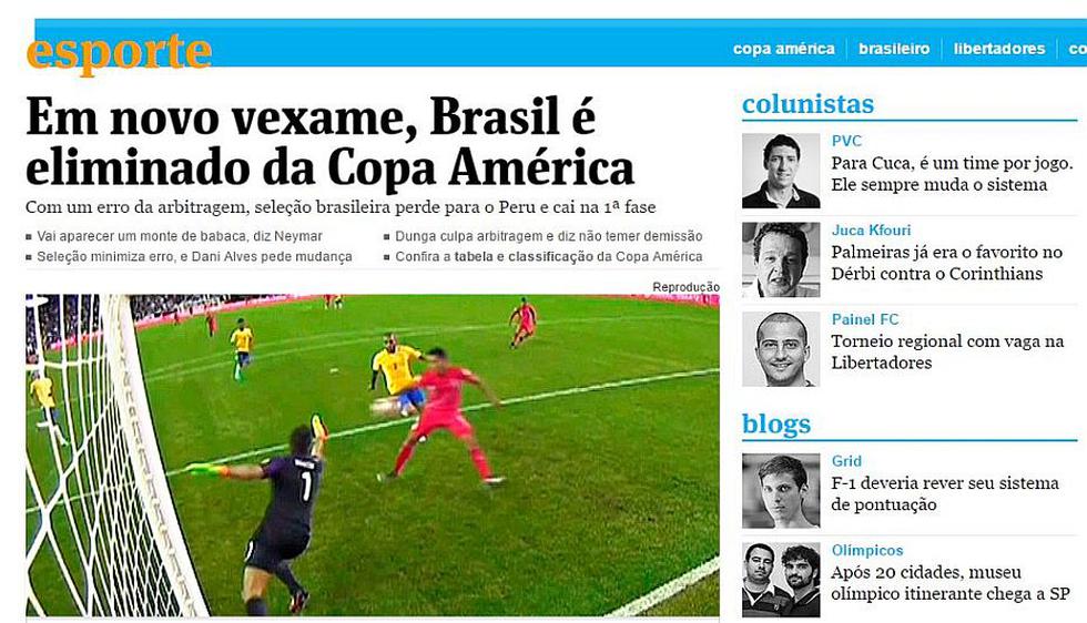 Brasil está fuera de la Copa América Centenario 2016 (Folha).