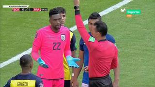 Terrible patada al pecho: Alexander Domínguez es expulsado en el Ecuador vs. Brasil [VIDEO]