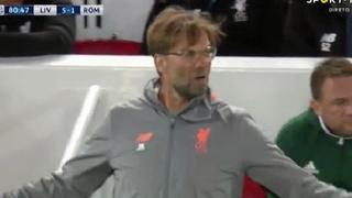 Se volvió loco: así reaccionó Klopp a los dos goles de la Roma frente al Liverpool [VIDEO]