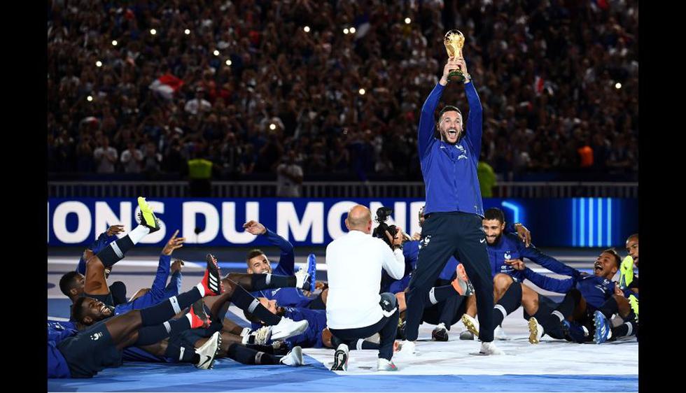El festejo de Francia del Mundial Rusia 2018, por primera vez, en el Stade de France. (Foto: AFP)