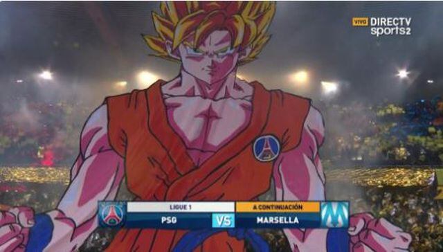 Anime Dragon Ball Goku aparece en el PSG vs. Olympique de Marseille