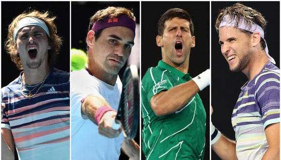 Entre estos cuatro tenistas saldrá el campeón del Australian Open. (Foto: AFP)