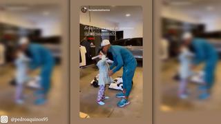 Pedro Aquino recibe bendición de su hija antes de salir a entrenar (VIDEO)