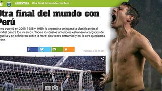“Otra final del mundo con Perú”, tituló diario Olé de Argentina