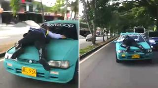 Video viral: Chofer se lleva a policía en capó de vehículo al intentar escapar de autoridad