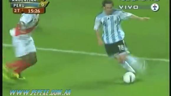 Lionel Messi y su único gol ante Perú. (YouTube)