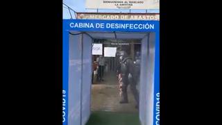 Dando el ejemplo: vecinos de Moche utilizan cabina de desinfección antes de ingresar al mercado [VIDEO]