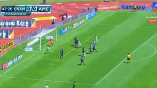 ¡Cabezazo inatajable! Carlos González marcó así para Pumas sobre América [VIDEO]