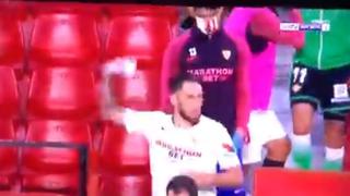 ¿De héroe a villano? Ocampos se quitó la mascarilla y la lanzó al césped luego del Sevilla vs. Betis
