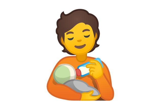 One of the emojis that will be featured in WhatsApp is the bottle-giving mother.  (Photo: Emojipedia)