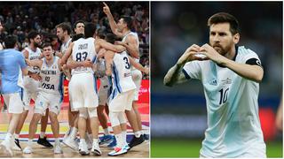 ¡Se sumó al festejo! Messi celebró la clasificación de Argentina a la final del Mundial de Básquet 2019