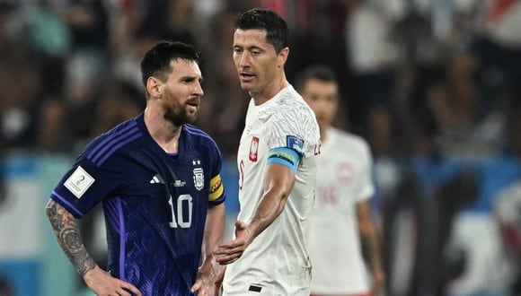 Lionel Messi y Robert Lewandowski se enfrentaron en el Mundial Qatar 2022. (Foto: Getty)