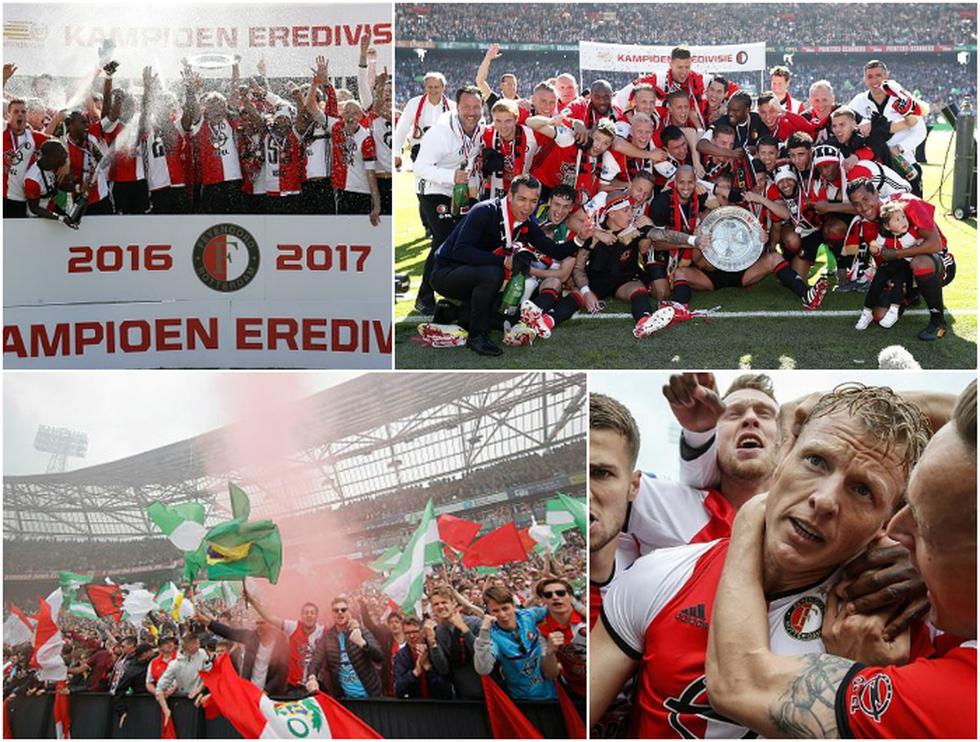 Así fue la celebración del Feyenoord tras ganar el título de liga después de 18 años (Getty Images).