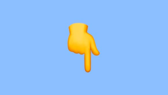 ¿Quieres saber qué significa el emoji de la mano que señala hacia abajo en WhatsApp? Aquí te lo decimos. (Foto: Emojipedia)