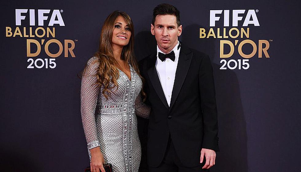 Antonella Rocuzzo y Lionel Messi. (Getty Images)