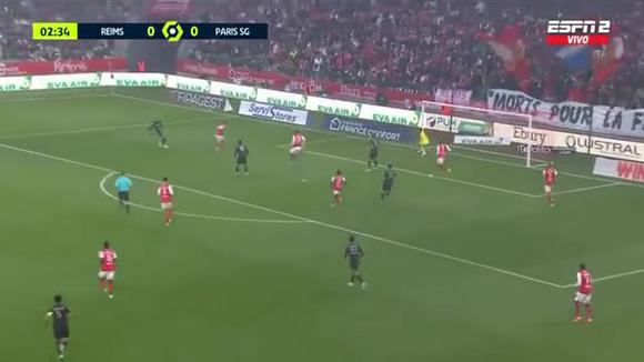 Kylian Mbappé se convirtió en autor del primer gol del partido entre PSG vs. Reims. (Video: ESPN)