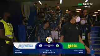 El abrazo de Messi y Neymar previo a la final entre Argentina y Brasil [VIDEO]