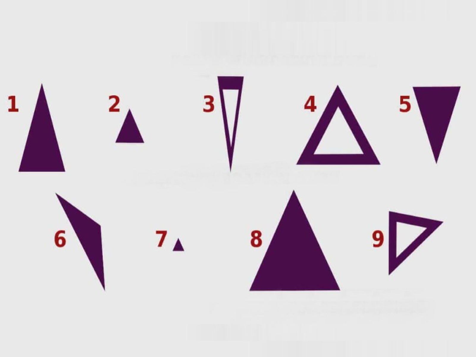 TEST VISUAL | Esta imagen te muestra nueve triángulos. Escoge uno. (Foto: namastest.net)