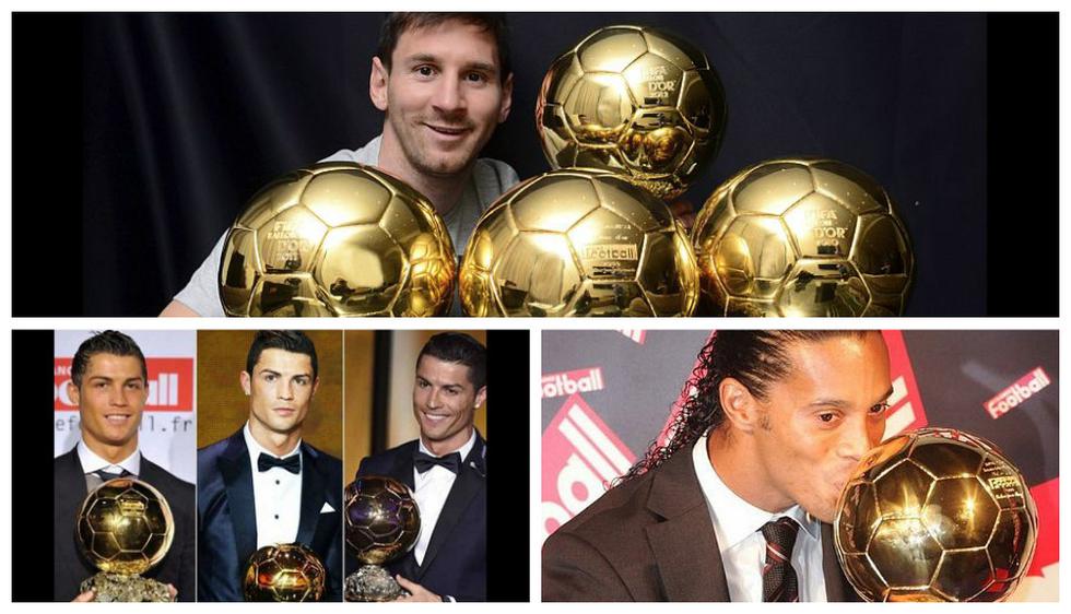 Cristiano Ronaldo, Lionel Messi y Ronaldinho. (Getty Images)