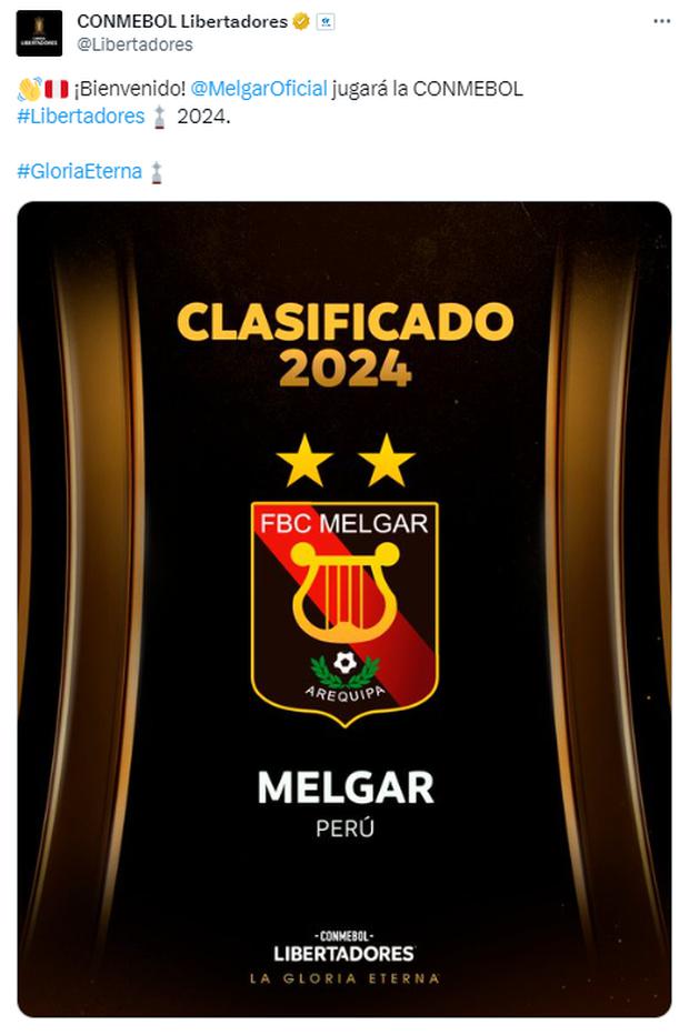 Melgar jugará la Copa Libertadores 2024. (Foto: Twitter)