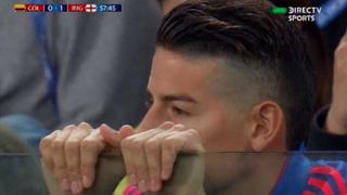 Lo sufrió en la tribuna: la reacción de James tras el gol de Harry Kane [VIDEO]