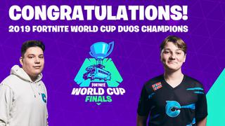 Fortnite World Cup | 'Aqua' y 'Nyhrox' se convierten en los primeros campeones de la modalidad de dúos
