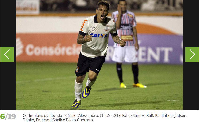 El equipo ideal de la década de Corinthians para 'Lance'. (Captura)