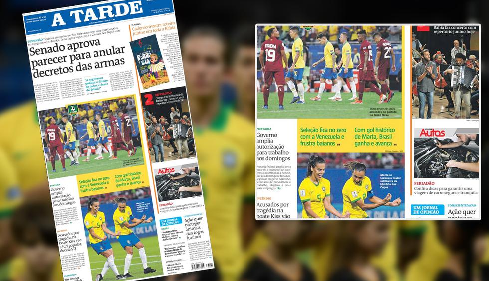 Así amanecieron los principales diarios de Brasil tras el empate ante Venezuela en la Copa América. (Foto: Difusión)