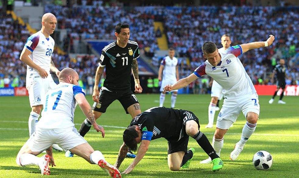 Así marcaron a Lionel Messi en el Argentina vs. Islandia en el Mundial de Rusia 2018. (Foto: Getty Images)