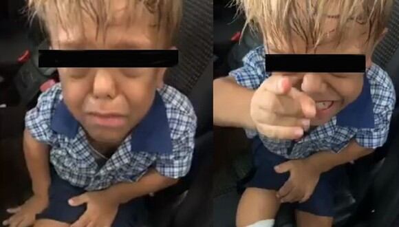El estremecedor video fue difundido por la madre del niño para concientizar sobre el peligro que implica el Bullying (Foto: Twitter)