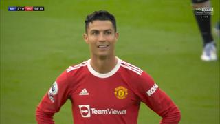 Ríe para no llorar: la carcajada de Cristiano por la paliza del Brighton al Manchester United