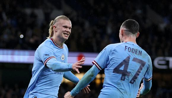 Haaland anotó los dos primeros goles de la victoria parcial de Manchester City ante Burnley. (Foto: Getty Images)