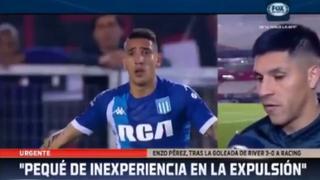 Reconoció su error: Enzo Pérez pidió perdón a los hinchas de River tras armar bronca ante Racing [VIDEO]