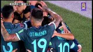 ¡Un ‘Toro’ imparable! Martínez anota de cabeza el 1-0 de Argentina vs. Perú [VIDEO]